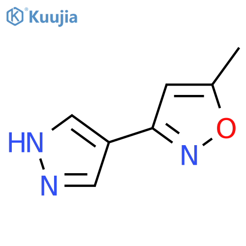 5-methyl-3-(1H-pyrazol-4-yl)-1,2-oxazole structure