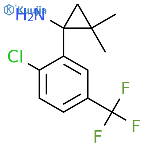 1-2-chloro-5-(trifluoromethyl)phenyl-2,2-dimethylcyclopropan-1-amine structure