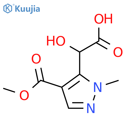2-hydroxy-2-4-(methoxycarbonyl)-1-methyl-1H-pyrazol-5-ylacetic acid structure