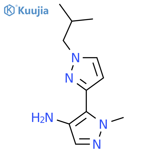 1-methyl-5-1-(2-methylpropyl)-1H-pyrazol-3-yl-1H-pyrazol-4-amine structure
