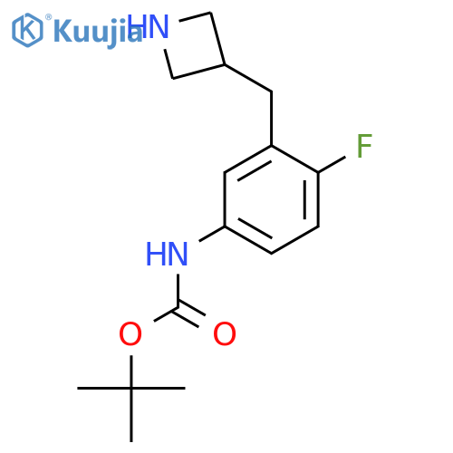 tert-butyl N-{3-(azetidin-3-yl)methyl-4-fluorophenyl}carbamate structure