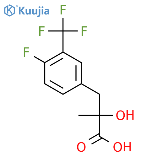 3-4-fluoro-3-(trifluoromethyl)phenyl-2-hydroxy-2-methylpropanoic acid structure