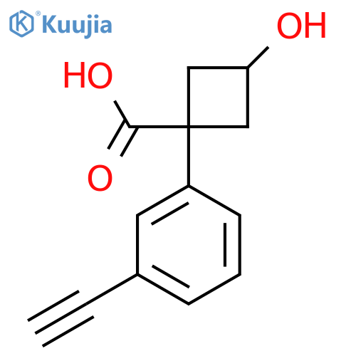 1-(3-Ethynylphenyl)-3-hydroxycyclobutane-1-carboxylic acid structure