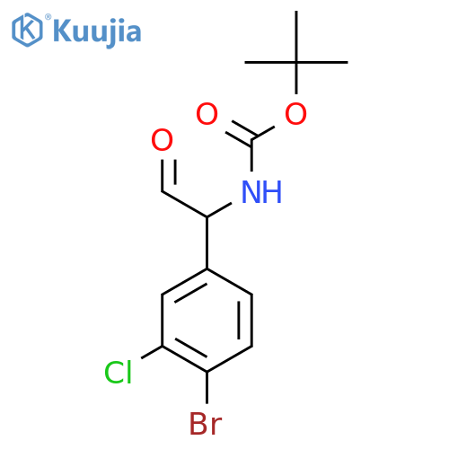 tert-butyl N-1-(4-bromo-3-chlorophenyl)-2-oxoethylcarbamate structure