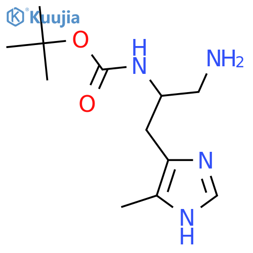 tert-butyl N-1-amino-3-(4-methyl-1H-imidazol-5-yl)propan-2-ylcarbamate structure