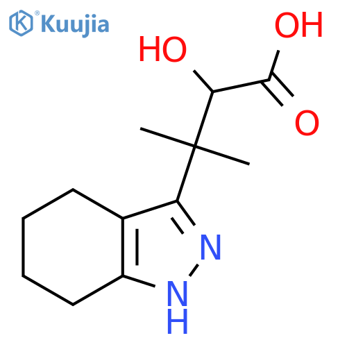 2-hydroxy-3-methyl-3-(4,5,6,7-tetrahydro-1H-indazol-3-yl)butanoic acid structure