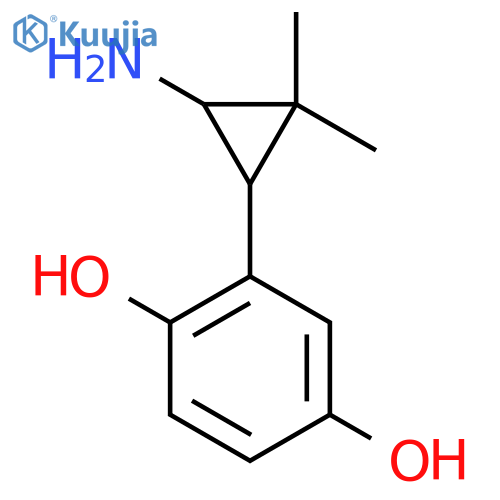2-(3-amino-2,2-dimethylcyclopropyl)benzene-1,4-diol structure