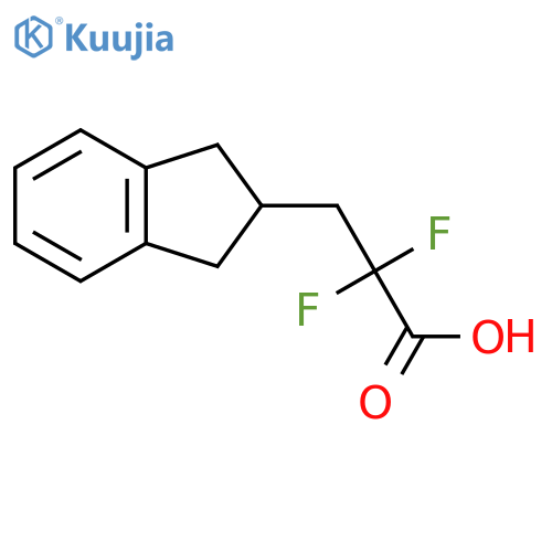 3-(2,3-dihydro-1H-inden-2-yl)-2,2-difluoropropanoic acid structure