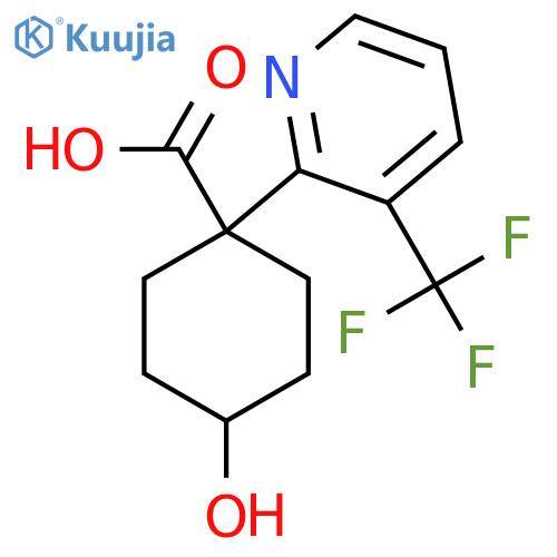 4-hydroxy-1-3-(trifluoromethyl)pyridin-2-ylcyclohexane-1-carboxylic acid structure