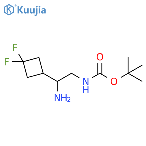 tert-butyl N-2-amino-2-(3,3-difluorocyclobutyl)ethylcarbamate structure