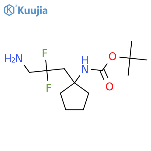 tert-butyl N-1-(3-amino-2,2-difluoropropyl)cyclopentylcarbamate structure