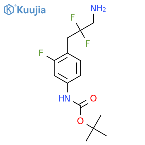 tert-butyl N-4-(3-amino-2,2-difluoropropyl)-3-fluorophenylcarbamate structure