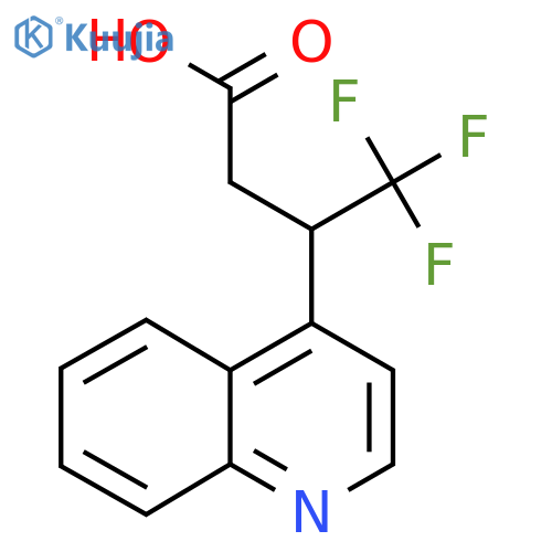 4,4,4-trifluoro-3-(quinolin-4-yl)butanoic acid structure