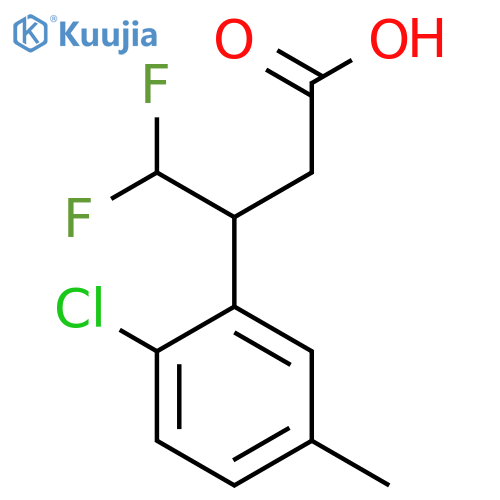 3-(2-chloro-5-methylphenyl)-4,4-difluorobutanoic acid structure