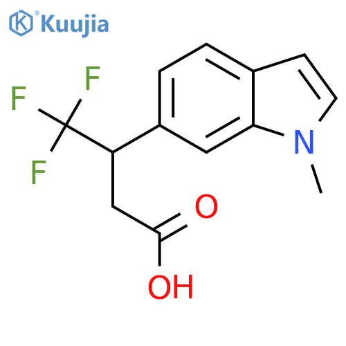 4,4,4-trifluoro-3-(1-methyl-1H-indol-6-yl)butanoic acid structure