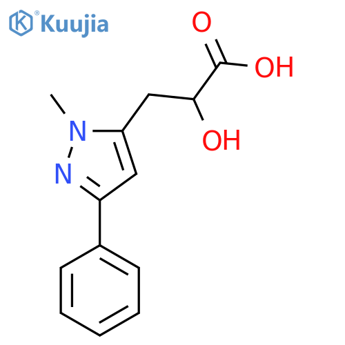 2-hydroxy-3-(1-methyl-3-phenyl-1H-pyrazol-5-yl)propanoic acid structure