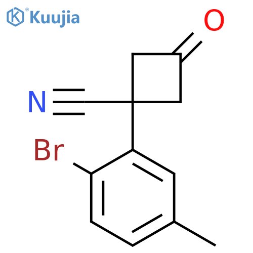 1-(2-bromo-5-methylphenyl)-3-oxocyclobutane-1-carbonitrile structure