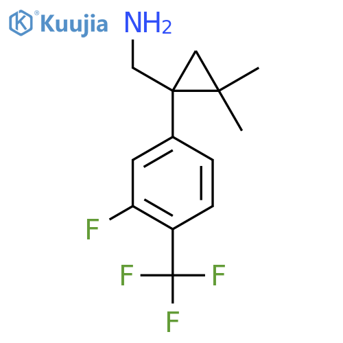 {1-3-fluoro-4-(trifluoromethyl)phenyl-2,2-dimethylcyclopropyl}methanamine structure