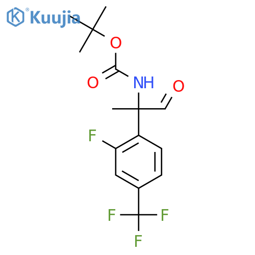 tert-butyl N-{2-2-fluoro-4-(trifluoromethyl)phenyl-1-oxopropan-2-yl}carbamate structure
