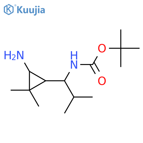 tert-butyl N-1-(3-amino-2,2-dimethylcyclopropyl)-2-methylpropylcarbamate structure