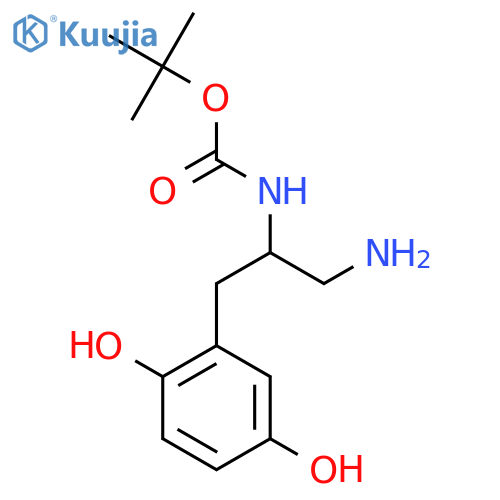 tert-butyl N-1-amino-3-(2,5-dihydroxyphenyl)propan-2-ylcarbamate structure