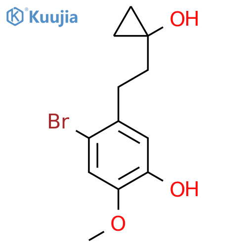 4-bromo-5-2-(1-hydroxycyclopropyl)ethyl-2-methoxyphenol structure