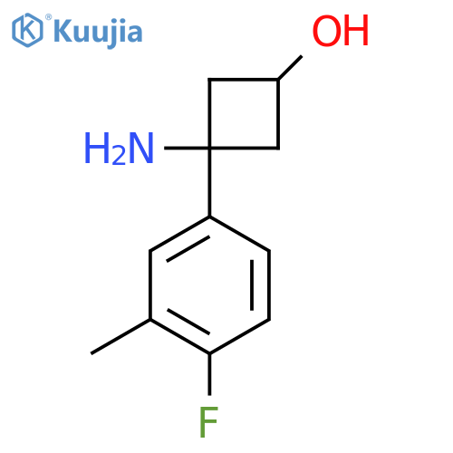 3-amino-3-(4-fluoro-3-methylphenyl)cyclobutan-1-ol structure
