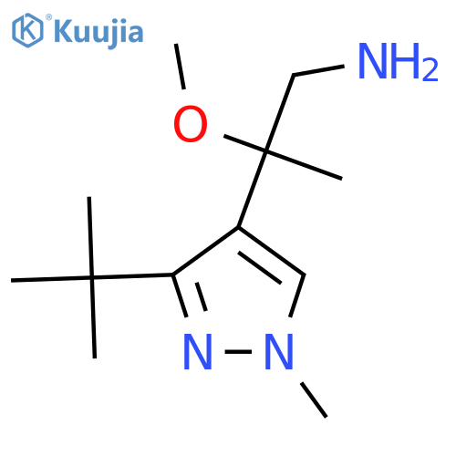2-(3-tert-butyl-1-methyl-1H-pyrazol-4-yl)-2-methoxypropan-1-amine structure