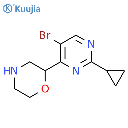 2-(5-bromo-2-cyclopropylpyrimidin-4-yl)morpholine structure