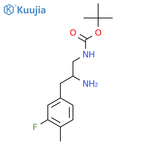 tert-butyl N-2-amino-3-(3-fluoro-4-methylphenyl)propylcarbamate structure