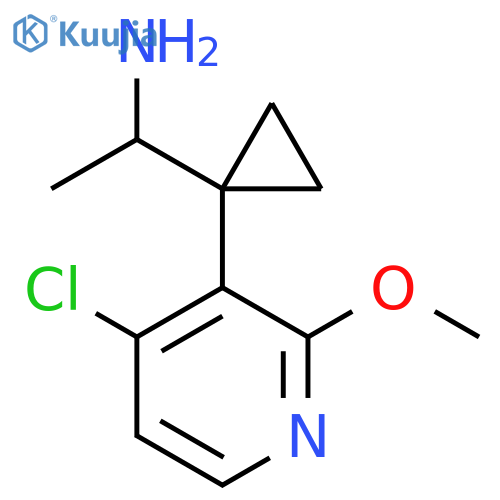 1-1-(4-chloro-2-methoxypyridin-3-yl)cyclopropylethan-1-amine structure
