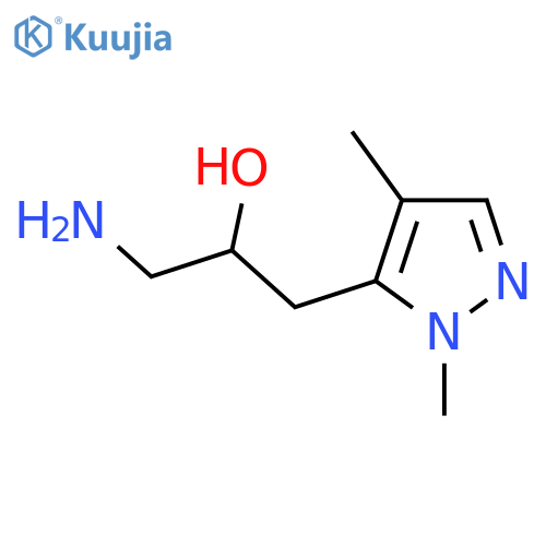 1-amino-3-(1,4-dimethyl-1H-pyrazol-5-yl)propan-2-ol structure