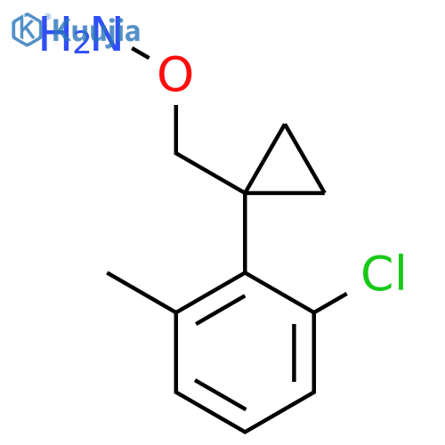 O-{1-(2-chloro-6-methylphenyl)cyclopropylmethyl}hydroxylamine structure