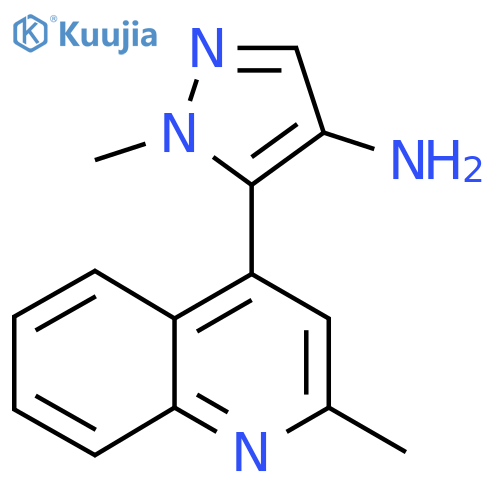 1-methyl-5-(2-methylquinolin-4-yl)-1H-pyrazol-4-amine structure
