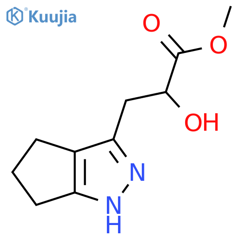 methyl 3-{1H,4H,5H,6H-cyclopentacpyrazol-3-yl}-2-hydroxypropanoate structure