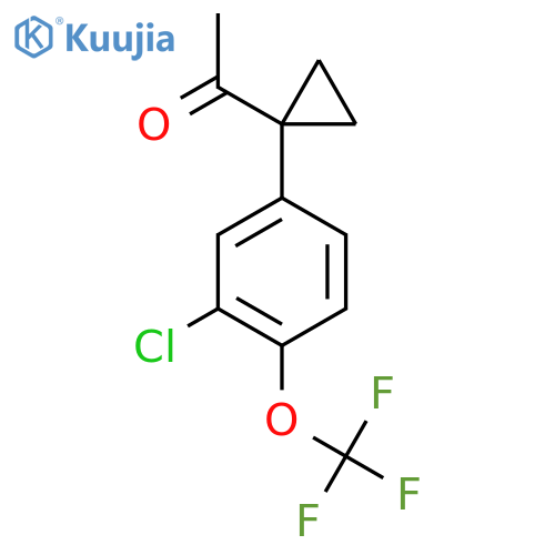 1-{1-3-chloro-4-(trifluoromethoxy)phenylcyclopropyl}ethan-1-one structure