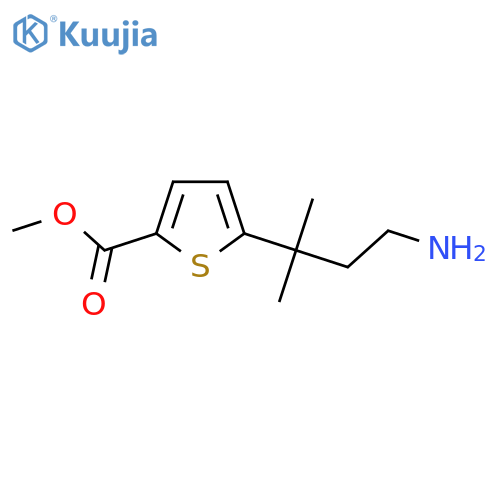 methyl 5-(4-amino-2-methylbutan-2-yl)thiophene-2-carboxylate structure