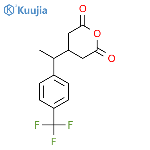 4-{1-4-(trifluoromethyl)phenylethyl}oxane-2,6-dione structure