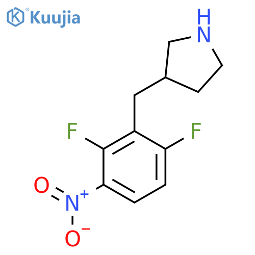3-(2,6-difluoro-3-nitrophenyl)methylpyrrolidine structure