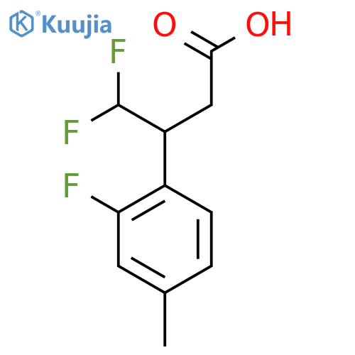 4,4-difluoro-3-(2-fluoro-4-methylphenyl)butanoic acid structure