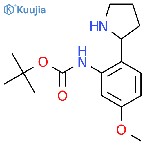 tert-butyl N-5-methoxy-2-(pyrrolidin-2-yl)phenylcarbamate structure