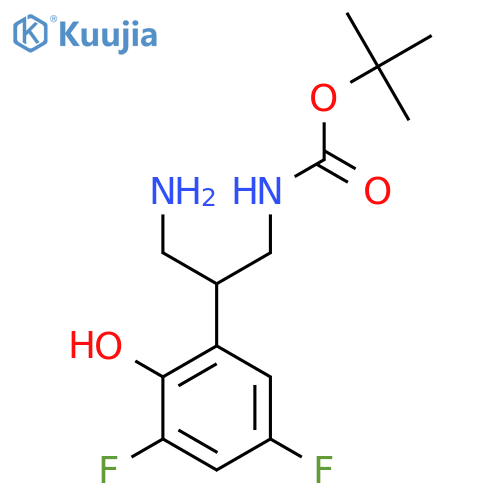 tert-butyl N-3-amino-2-(3,5-difluoro-2-hydroxyphenyl)propylcarbamate structure