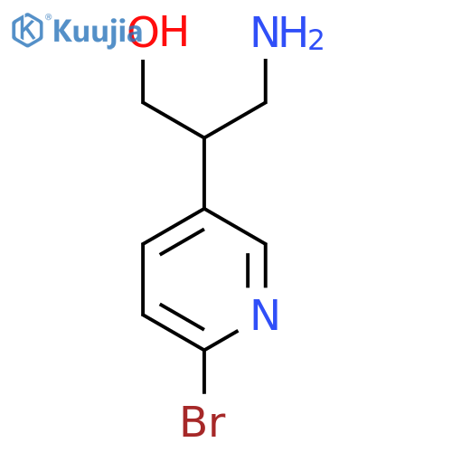 3-amino-2-(6-bromopyridin-3-yl)propan-1-ol structure