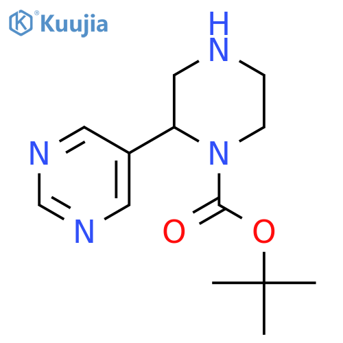 tert-butyl 2-(pyrimidin-5-yl)piperazine-1-carboxylate structure