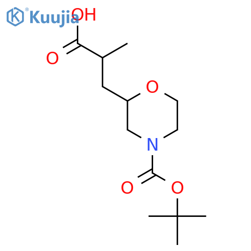 3-{4-(tert-butoxy)carbonylmorpholin-2-yl}-2-methylpropanoic acid structure