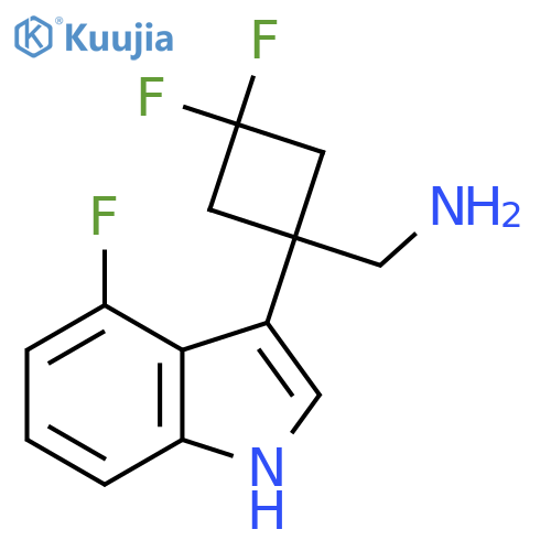 3,3-difluoro-1-(4-fluoro-1H-indol-3-yl)cyclobutylmethanamine structure