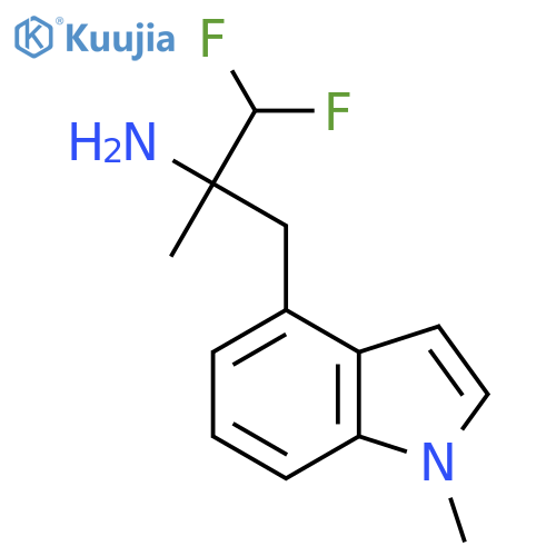 1,1-difluoro-2-methyl-3-(1-methyl-1H-indol-4-yl)propan-2-amine structure