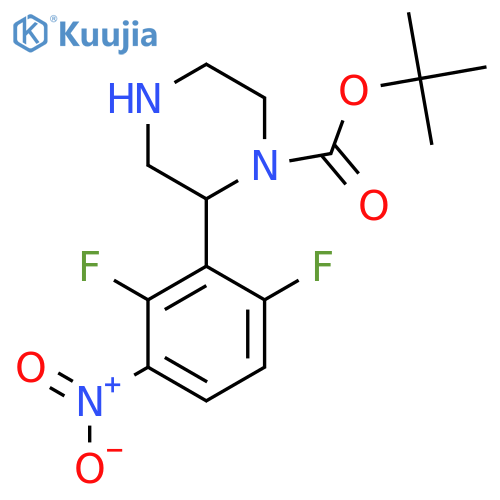 tert-butyl 2-(2,6-difluoro-3-nitrophenyl)piperazine-1-carboxylate structure