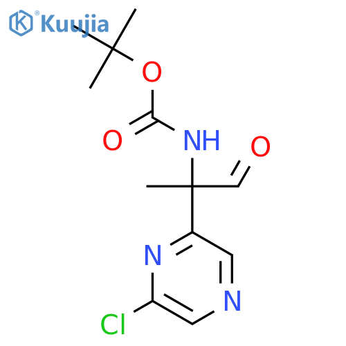 tert-butyl N-2-(6-chloropyrazin-2-yl)-1-oxopropan-2-ylcarbamate structure