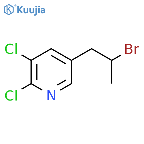 5-(2-bromopropyl)-2,3-dichloropyridine structure